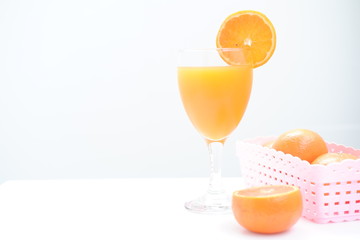fresh orange juice isolated background