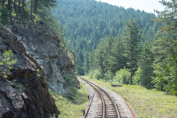 Railway road trough the mountains