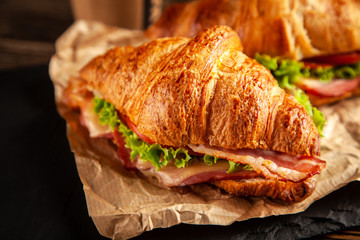 Classic BLT croissant sandwiches