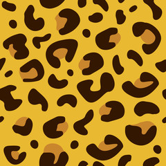 Leopard skin seamless pattern. Vector background.