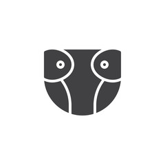 Baby Diaper vector icon. filled flat sign for mobile concept and web design. Diaper nappy simple solid icon. Symbol, logo illustration. Pixel perfect vector graphics