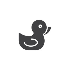 Bath Duck vector icon. filled flat sign for mobile concept and web design. Rubber duck simple solid icon. Symbol, logo illustration. Pixel perfect vector graphics