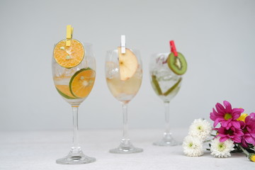 gin tonic cocktail and copy space