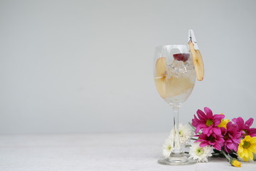 gin tonic cocktail and copy space