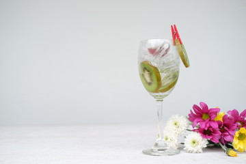 gin tonic cocktail and copy space