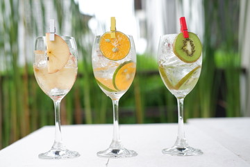 gin tonic cocktail and copy space