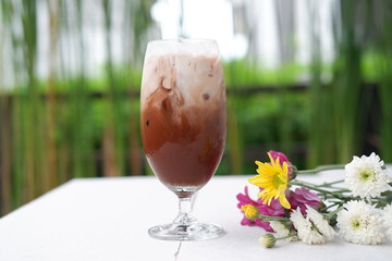 Iced coffee with milk