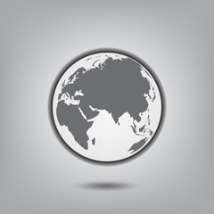 Earth icon in fashionable flat style, isolated on white background. Symbol of the world globe for your website design, logo, interface. Vector illustration