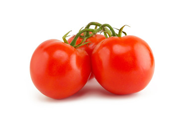fresh tomatoes on white background