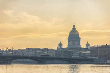 Fototapeta premium Saint Petersburg Russia, city skyline at Saint Isaac Cathedral