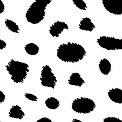 Dalmatian skin seamless pattern. Vector background. - obrazy, fototapety, plakaty