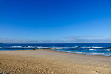Fototapeta na wymiar View of seaside and beach at Caesaria, Israel
