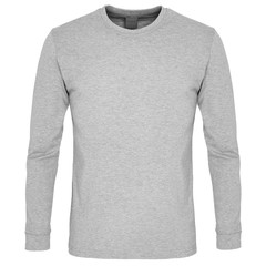 Gray  long sleeve t-shirt isolated on white background
