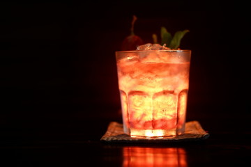 alcoholic cocktail on wood table