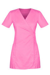 Front of pink lady medical uniform isolated on white background