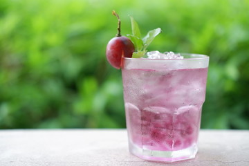 grapefruit juice cocktail and copy space