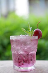 grapefruit juice cocktail and copy space