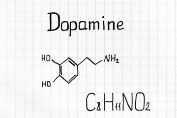 Chemical formula of Dopamine.
