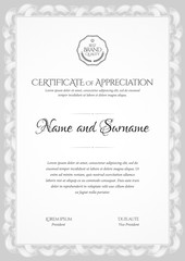 Certificate template. Diploma of modern design or gift certificate.