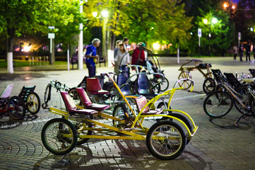 Fototapeta na wymiar bike rental in the park