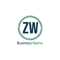 Fototapeta premium Initial Letter ZW Logo Template Design