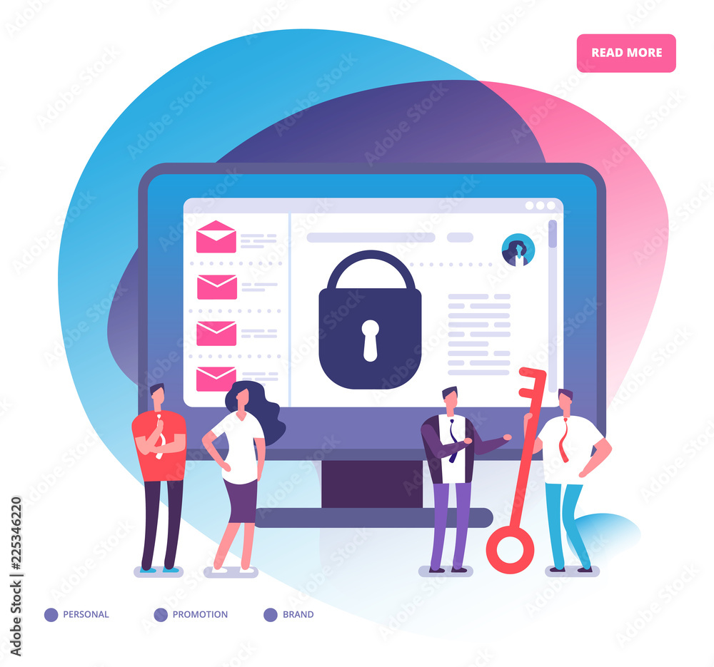 Aufkleber email encryption. internet data protection, business assets security system. email encrypted and onl