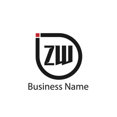 Initial Letter ZW Logo Template Design