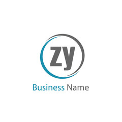 Initial Letter ZY Logo Template Design