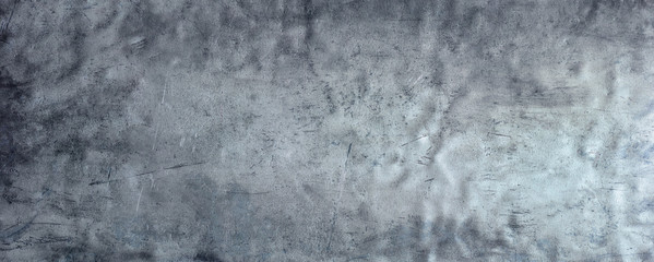 Grunge metal background, aluminum texture or stainless steel close-up. panoramic view