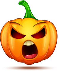 Cute, funny, crazy pumpkin characters. Halloween cartoon emoticon