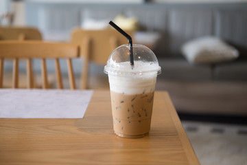 Ice coffee plastic glass