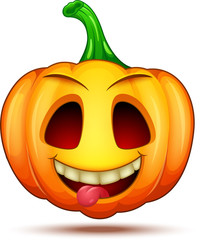 Cute, funny, crazy pumpkin characters. Halloween cartoon emoticon