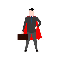 Businessman with a cape and a suitcase. Vector illustration design