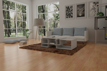 living room design interior 3d rendering
