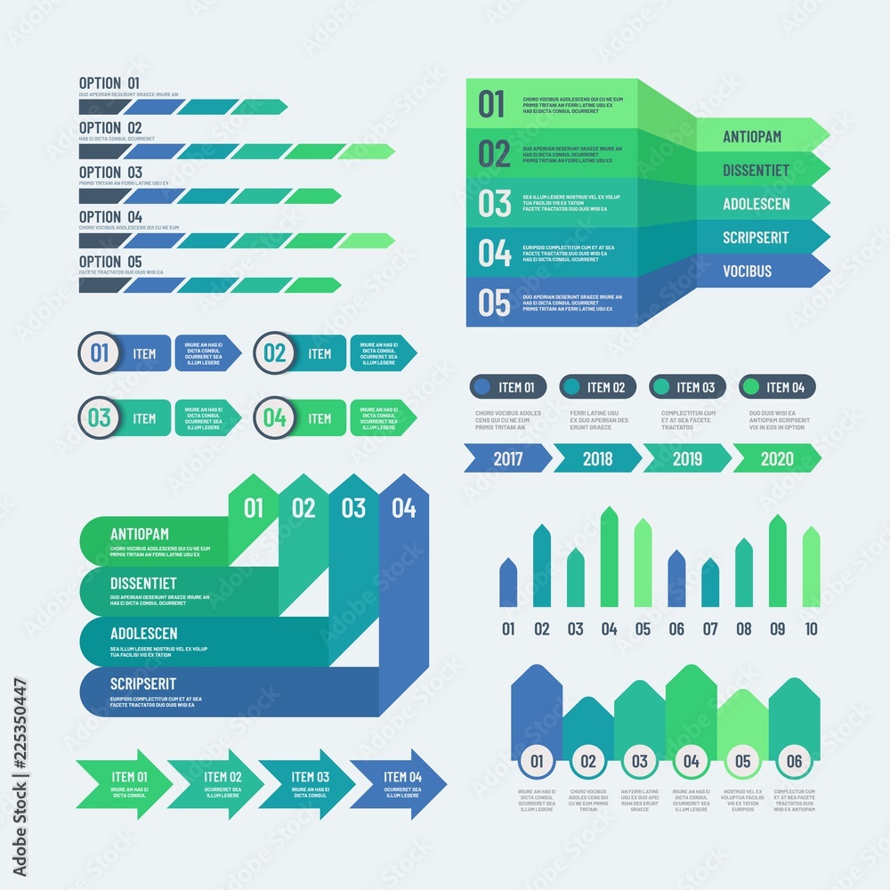Poster infographic elements. modern graphs investment charts info diagrams. web report info graphic vector 