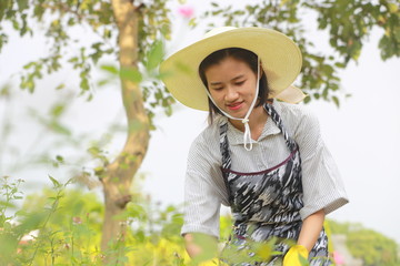 young woman gardening 