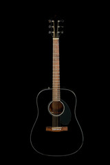 Obraz na płótnie Canvas acoustic guitar on a black background