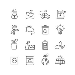 Set of ecology icons.