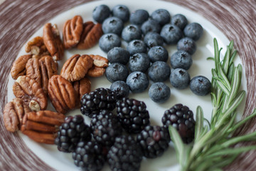 blackberries and raspberries