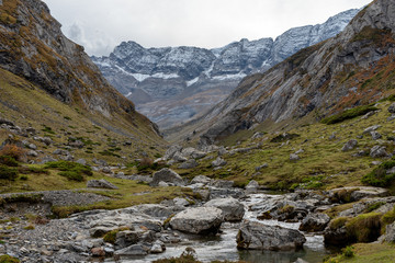 view of Troumouse cirque in the french Pyrenees