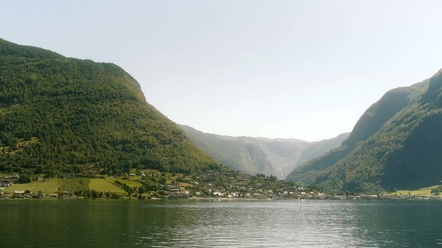 Riverside Town in the Norway Fjords
