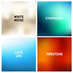 Abstract vector multicolored blurred background set. 4 colors set.