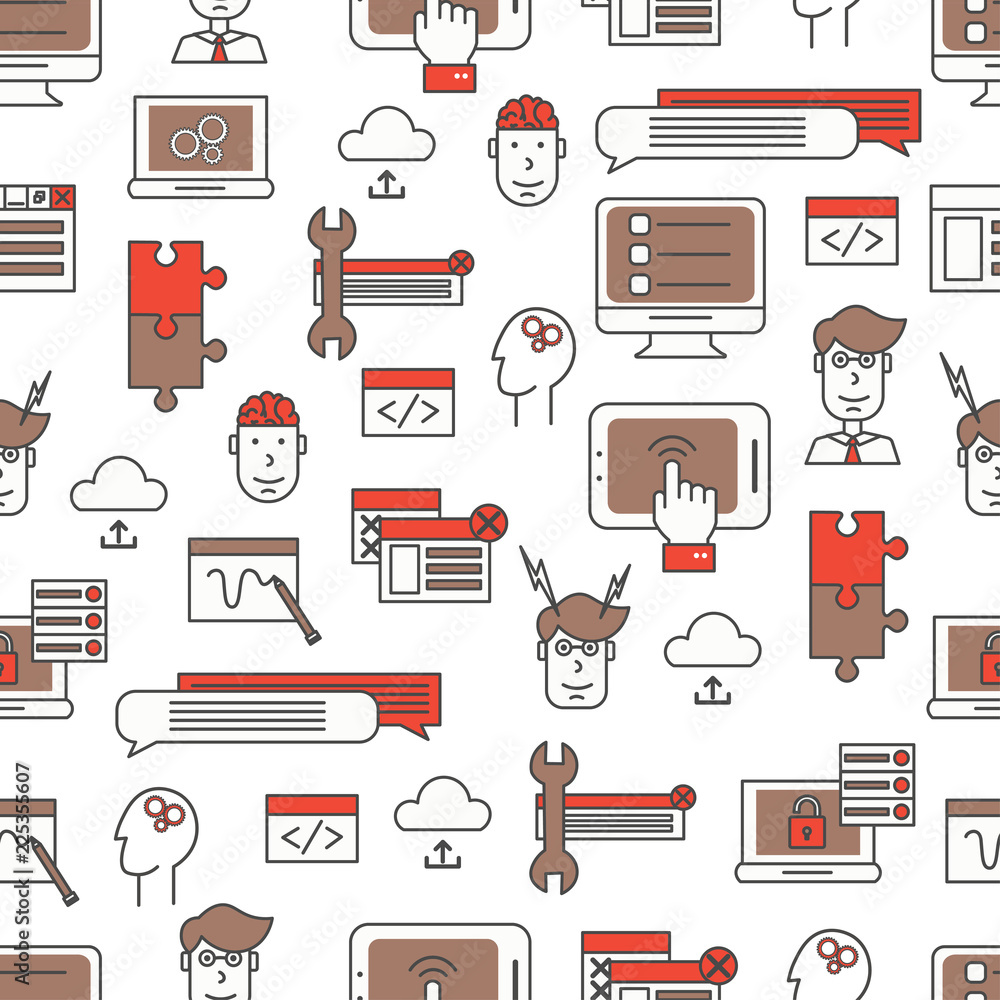 Poster vector thin line art it seamless pattern