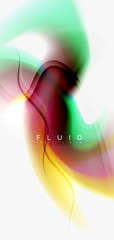 Color flowing wave, trendy liquid design template