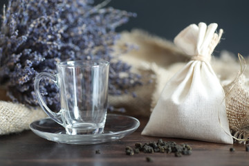 Brewed tea on a serving table