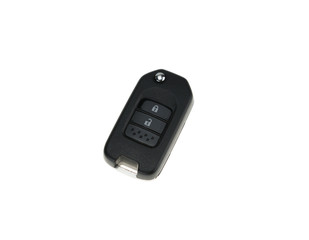 Remote control and car key isolated on white background