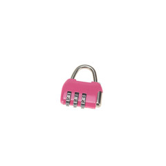 Pink pad locks on isolated white background