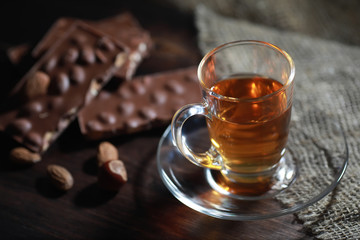 Brewed tea on a serving table