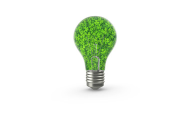 A green light bulb representing renewable energies
