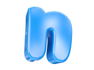 3D Plastic cartoon font. Children and kids school, 3d render Letter N